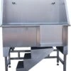 Aeolus Deluxe Stainless Steel Grooming Bathtub With Stairs