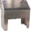 Aeolus Stainless Steel Eco Pet Grooming Bathtub -Andisies Zone BTS 136 Stainless Steel Eco Grooming Bathtub front view of dog grooming bathtub