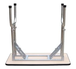 Aeolus Height-Adjustable Folding Grooming Table With Stainless Steel Legs -Andisies Zone FT 819 FT 818 height adjustable folding grooming table legs Extended