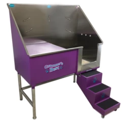 Groomer's Best Stainless Steel Elite Dog Grooming Bath Tub W/ Steps -Andisies Zone GB48EL LHpr