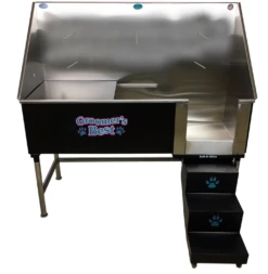 Groomer's Best Stainless Steel Elite Dog Grooming Bath Tub W/ Steps