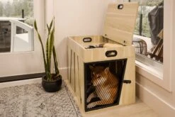 Lucky Kennels Penny Pet Crate, Modern Dog Crate, Designer Cat Crate, Geometric Wooden Pet Crate, Cozy Pet House With Side Table, Storage Compartment For Leashes, Treats, Beds 15 Lucky Kennels Penny Pet Crate, Modern Dog Crate, Designer Cat Crate, Geometric Wooden Pet Crate, Cozy Pet House With Side Table, Storage Compartment For Leashes, Treats, Beds -Andisies Zone PennyPetCrate 2