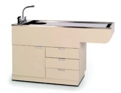 Multipurpose 60″ Bi-Level Wet Table With Cabinet And Drawers