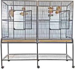 A&E Double Flight Cage With Divider -Andisies Zone aviary a e double flight cage with divider 4