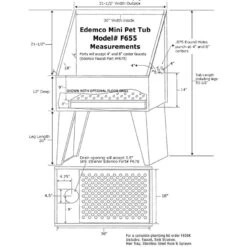 Edemco 31.5" Mini Powder Coated Steel Small Dog Grooming Bath Tub **Lead Time Applies -Andisies Zone bath tubs edemco 31 5 mini powder coated steel small dog grooming bath tub 3