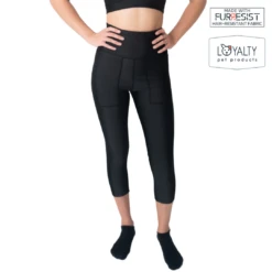 Loyalty Pet Products Black Fur Resistant Leggings -Andisies Zone capri front