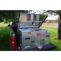 Owens All Seasons Aluminum Double Dog Box -Andisies Zone dog box owens hunter all seasons aluminum double dog box 2