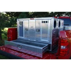 Owens Pro Aluminum Double Dog Box W/ Storage -Andisies Zone dog box owens pro hunter aluminum double dog box w storage 4